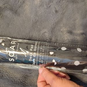 Soar desk pad, black with white polka dots